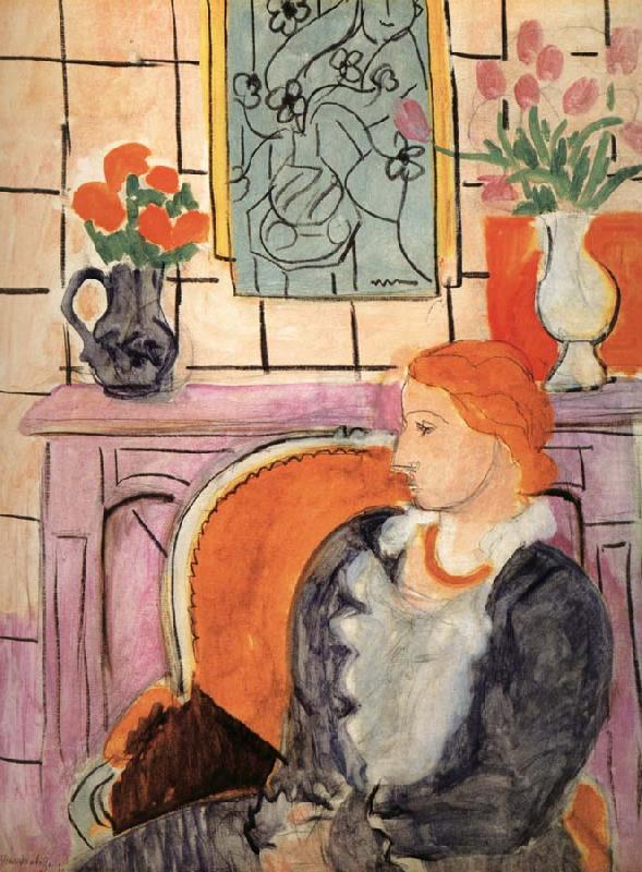Henri Matisse Woman wearing a blue dress oil painting picture